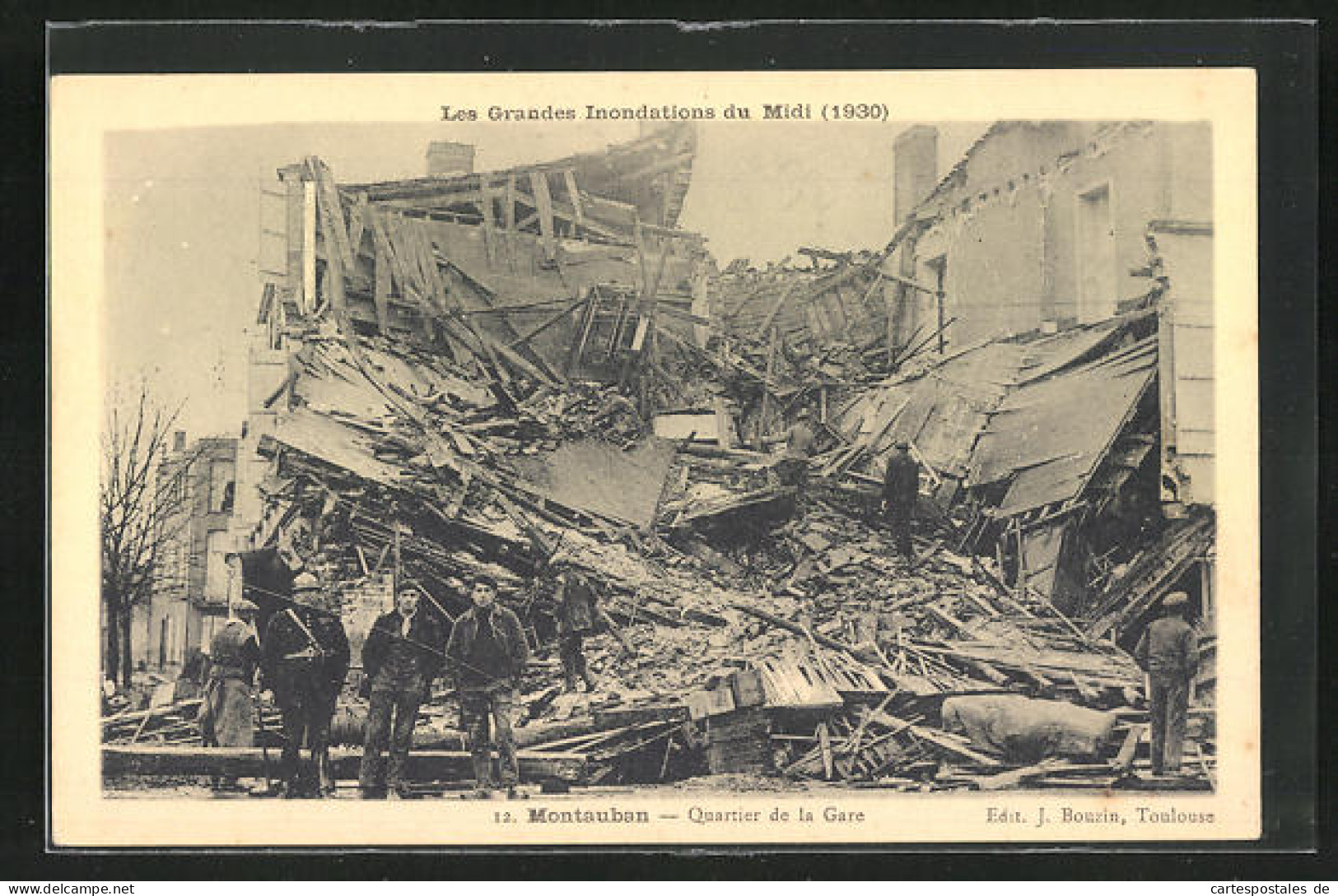 AK Inondations Du Midi 1930, Montauban - Quartier De La Gare, Hochwasser  - Überschwemmungen