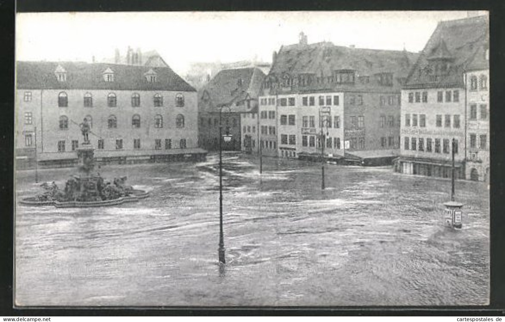 AK Nürnberg, Hochwasser-Katastrophe Am 5. Februar 1909 - Der Hauptmarkt  - Überschwemmungen