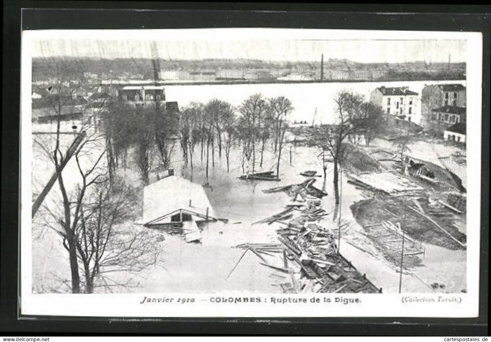 AK Inondation Janvier 1910, Colombes - Rupture De La Digue, Hochwasser  - Überschwemmungen
