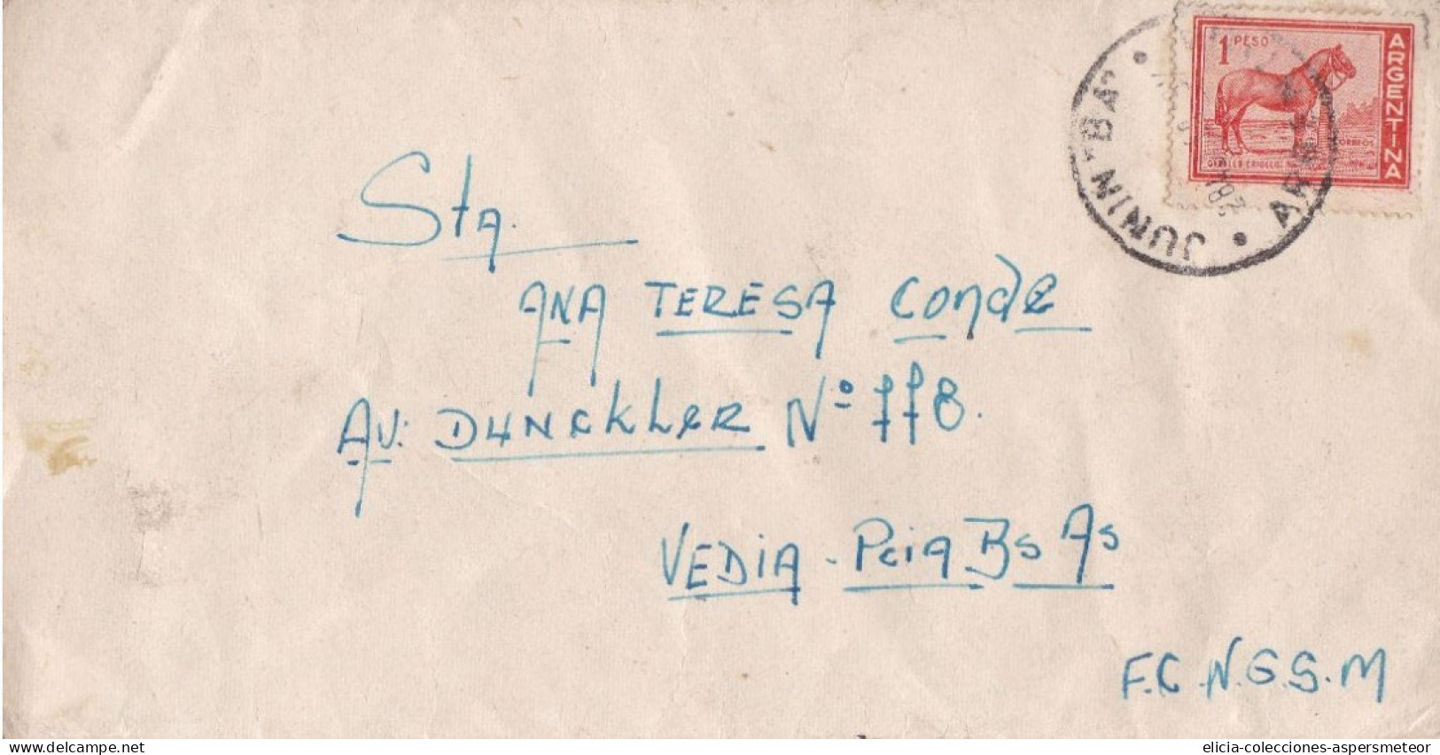 Argentina - 1959 - Letter - From Junin To Vedia, Buenos Aires - Caja 30 - Storia Postale