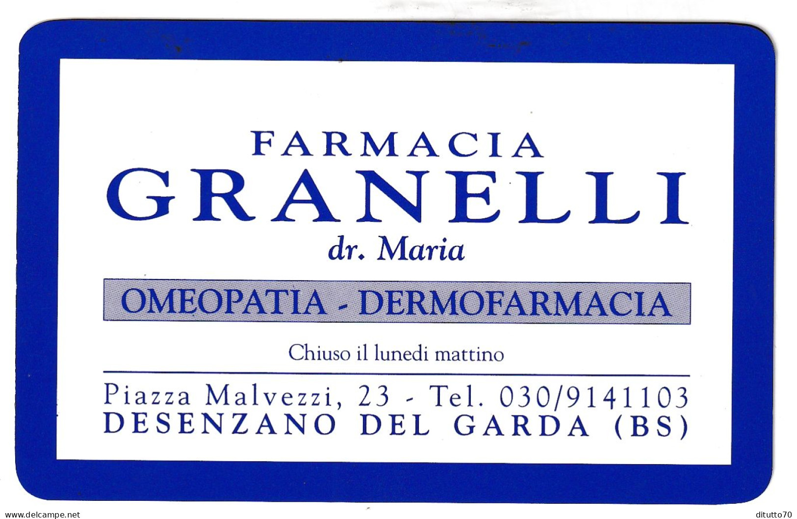 Calendarietto - Farmacia - Granelli - Desenzano Del Garda - Anno 1995 - Small : 1991-00