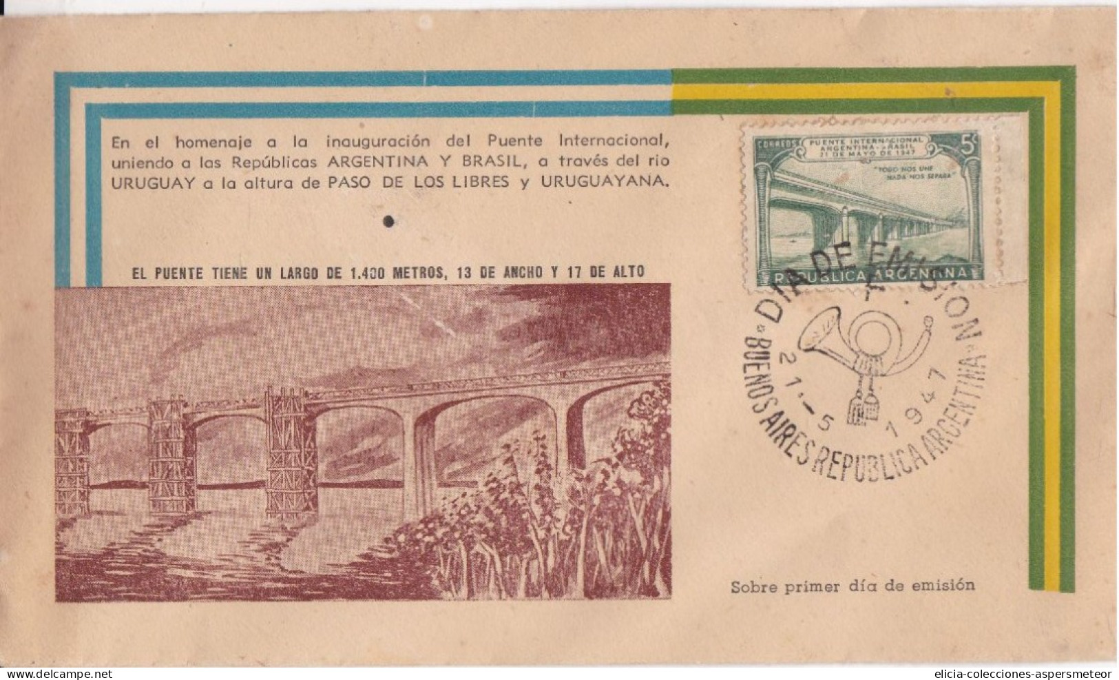 Argentina - 1959 - FDC - Argentina Brazil International Bridge - Caja 30 - FDC