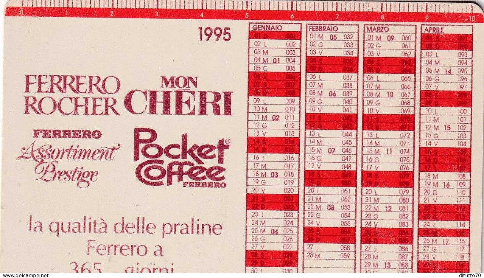 Calendarietto - Ferrero Rocher - Anno 1995 - Small : 1991-00