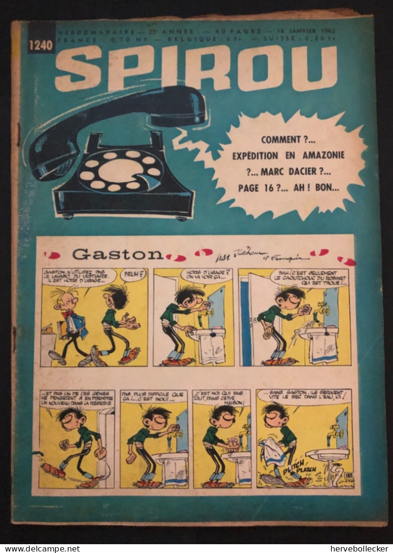 Spirou Hebdomadaire N° 1240 - 1962 - Spirou Magazine