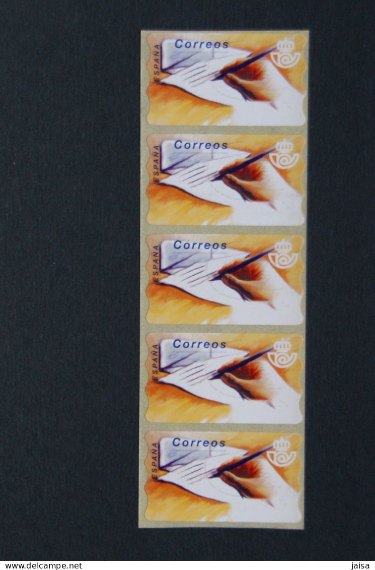 ESPAÑA.AÑO 1995./TIRA DE 5 ETIQUETA POSTALES NUEVAS Y LIMPIAS ( Atms). - Timbres De Distributeurs [ATM]