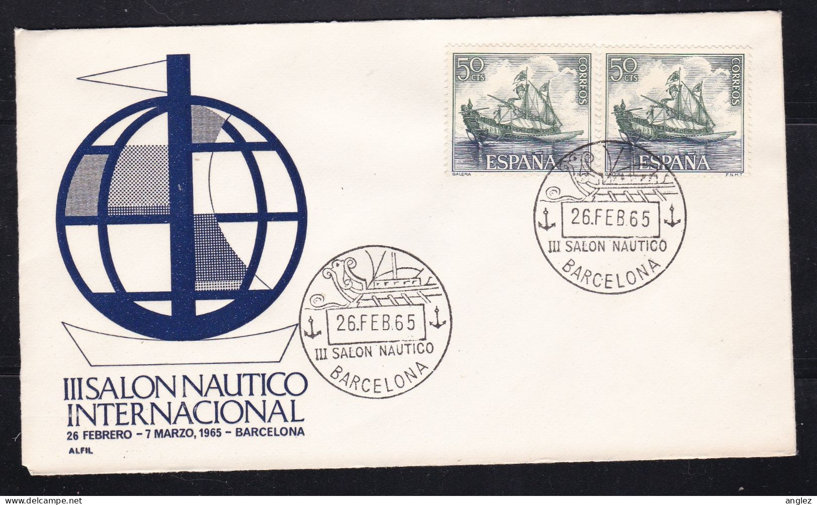 Spain - 1965 Salon Nautico Barcelona Souvenir Cover - Ships - Briefe U. Dokumente