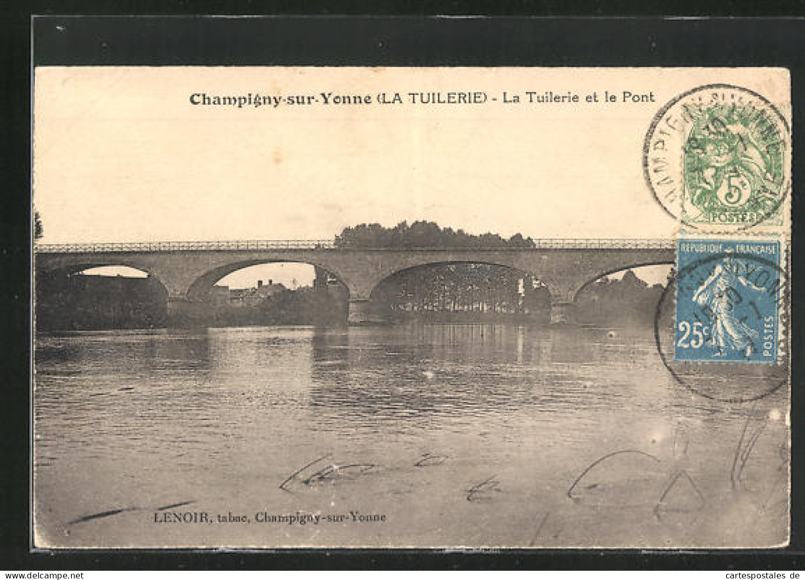 CPA Champigny-sur-Yonne, La Tuilerie Et Le Pont  - Pont Sur Yonne