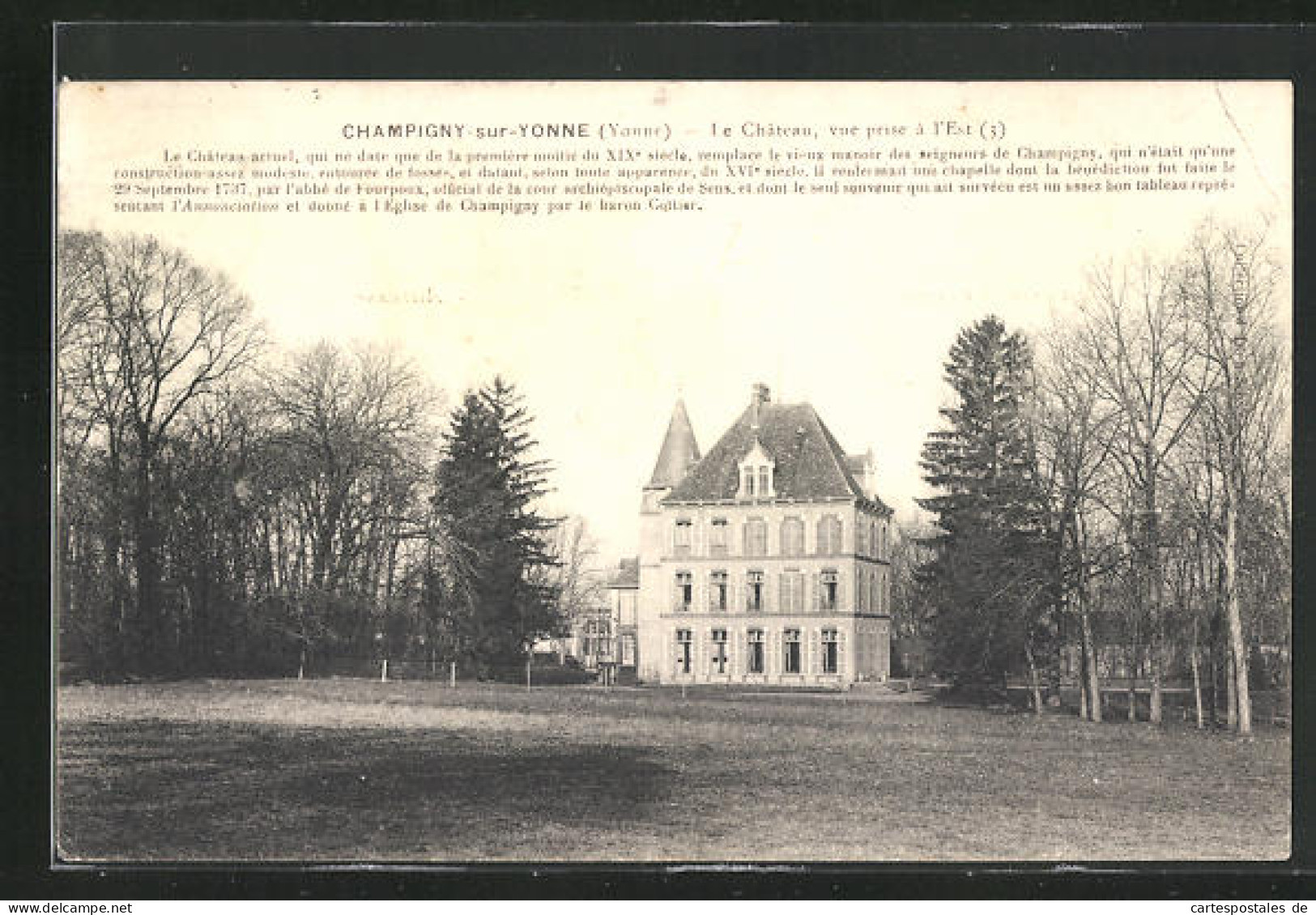 CPA Champigny-sur-Yonne, Le Chateau, Vue Prise A L`Est  - Champigny