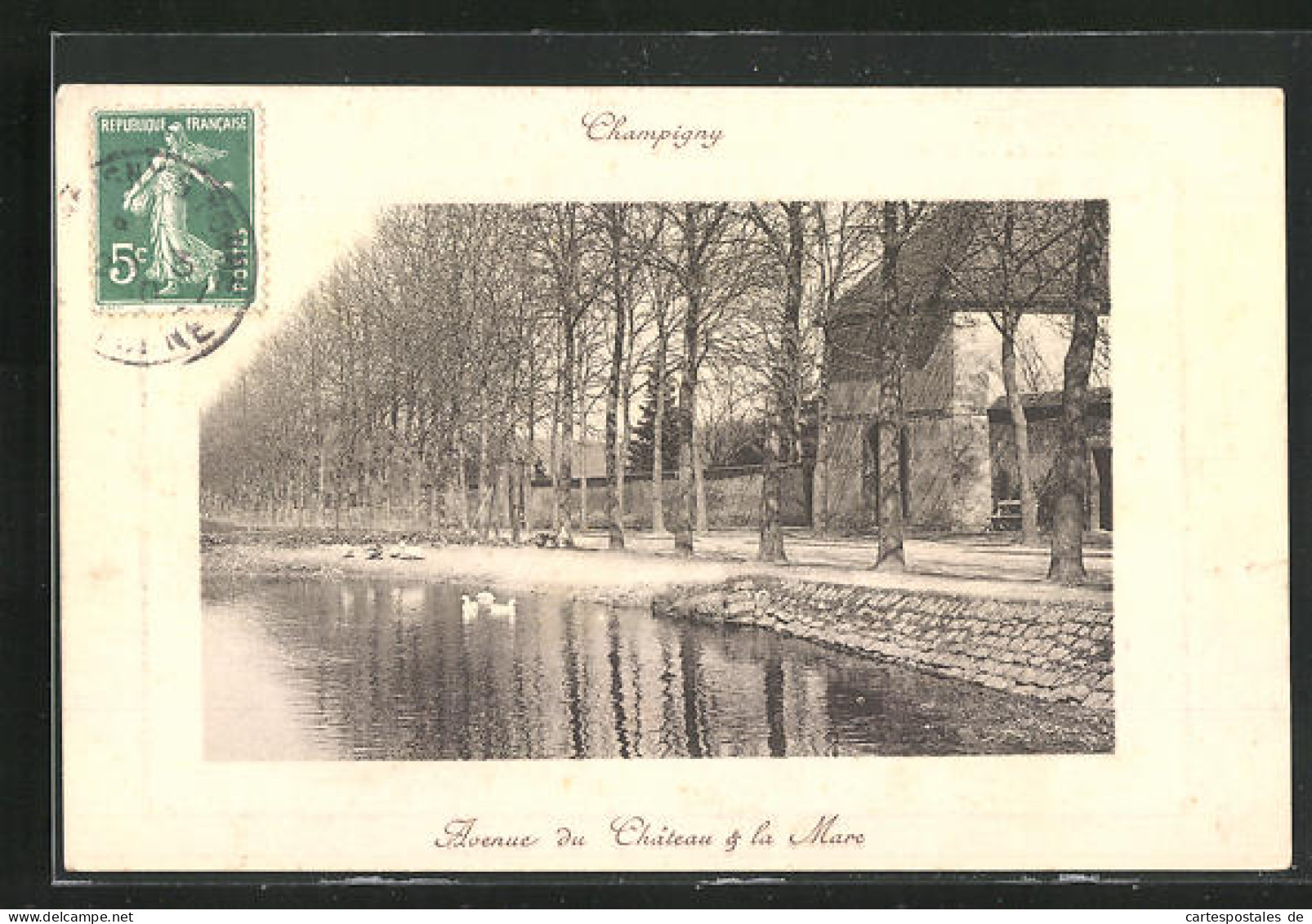 CPA Champigny-sur-Yonne, Avenue Du Chateau, Uferpartie Im Ort  - Champigny