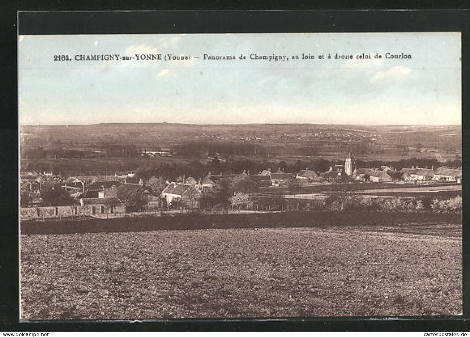 CPA Champigny-sur-Yonne, Vue Générale De Champigny, Au Loin Et à Drone Celui De Courlon  - Champigny
