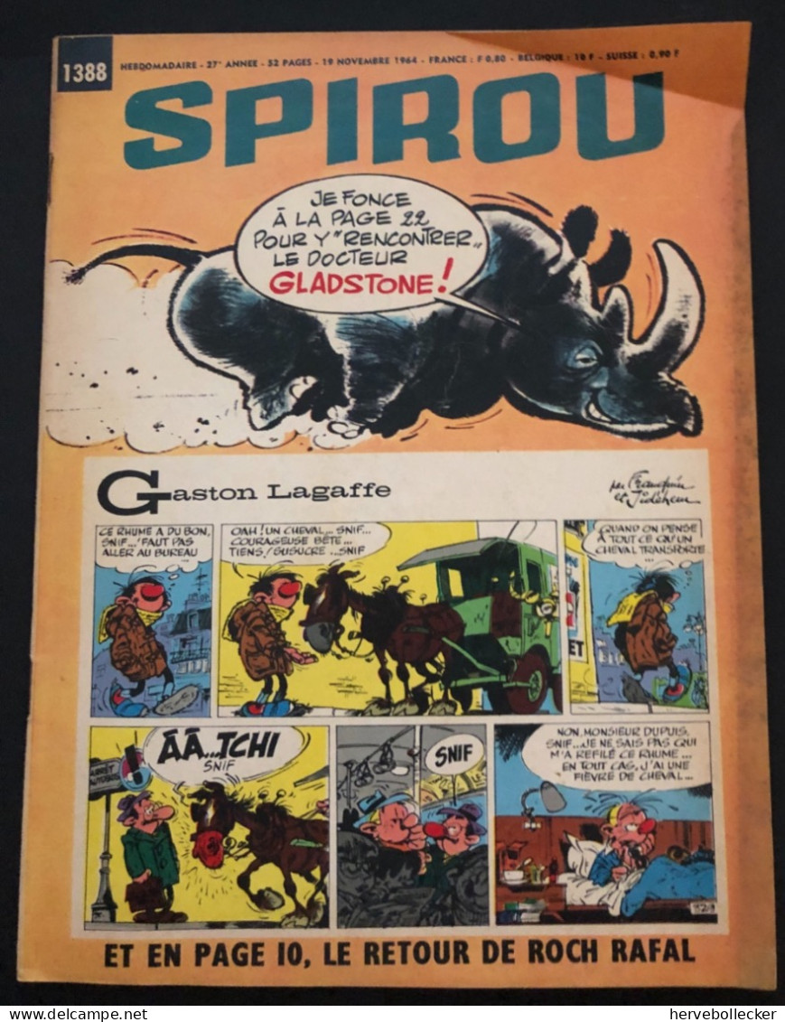 Spirou Hebdomadaire N° 1388 - 1964 - Spirou Magazine