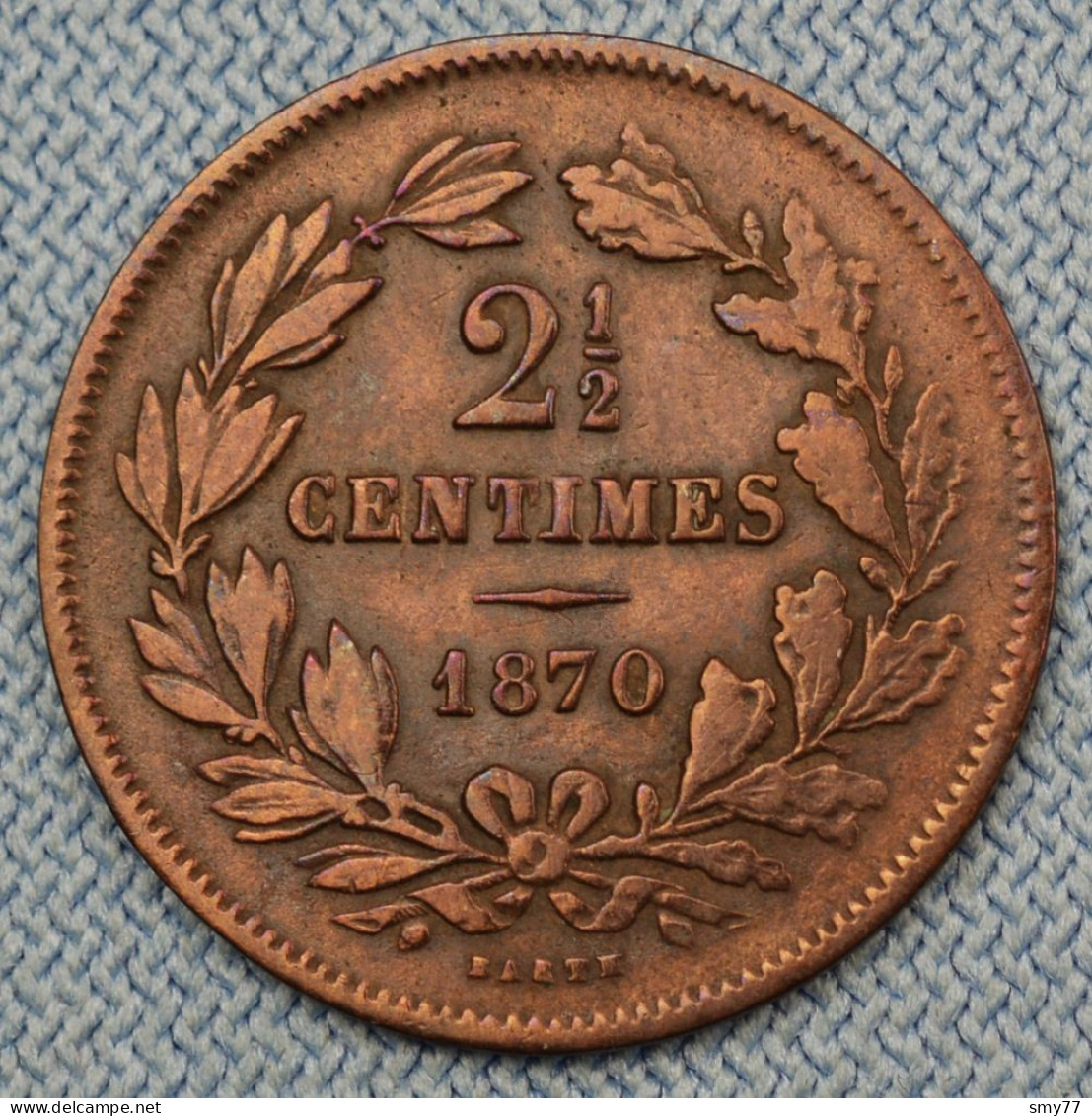 Luxembourg • 2 1/2 Centimes 1870 •  ► SANS Point  ► W/o Dot  • Luxemburg • Slightly Cleaned • [24-572] - Luxembourg