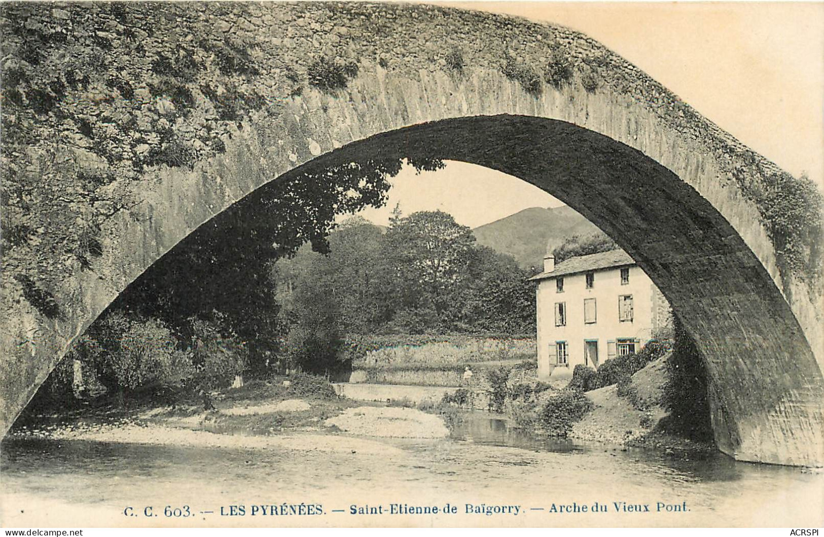 PYRENEES ATLANTIQUES ST ETIENNE DE BAIGORRY ARCHE DU VIEUX PONT (scan Recto-verso) KEVREN0340 - Saint Etienne De Baigorry