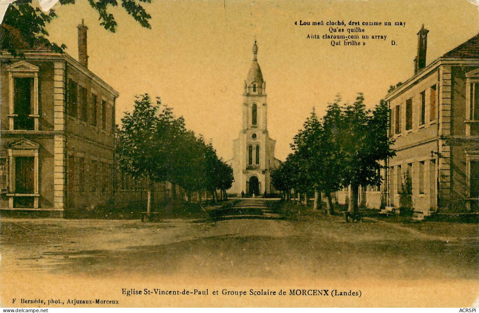 LANDESMORCENX EGLISE ST VINCENT DE PAUL ET GPE SCOLAIRE   (scan Recto-verso) KEVREN0338 - Morcenx