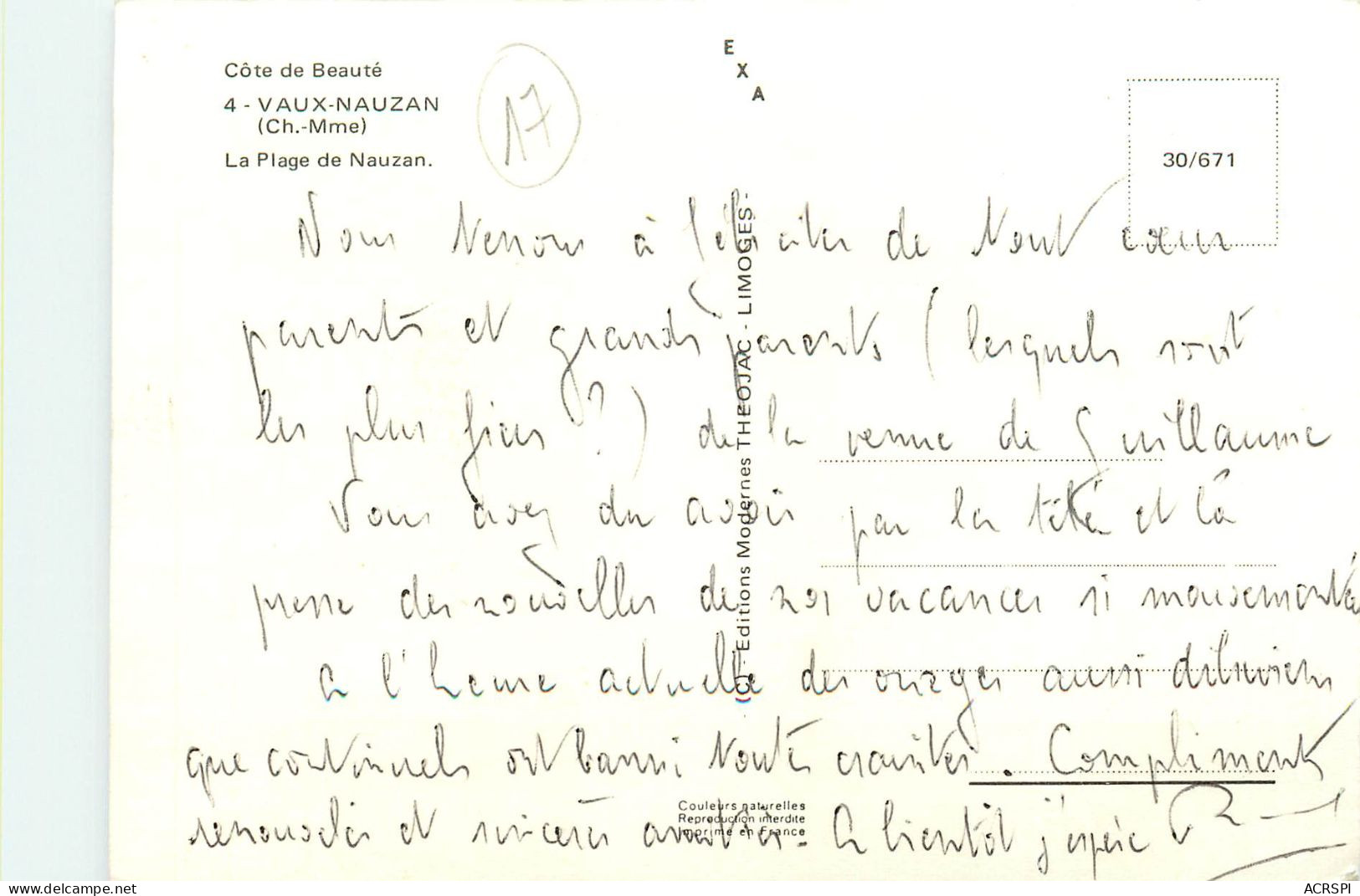 CHARENTE MARITIME VAUX NAUZAN PLAGE DE NAUZAN (scan Recto-verso) KEVREN0359 - Vaux-sur-Mer