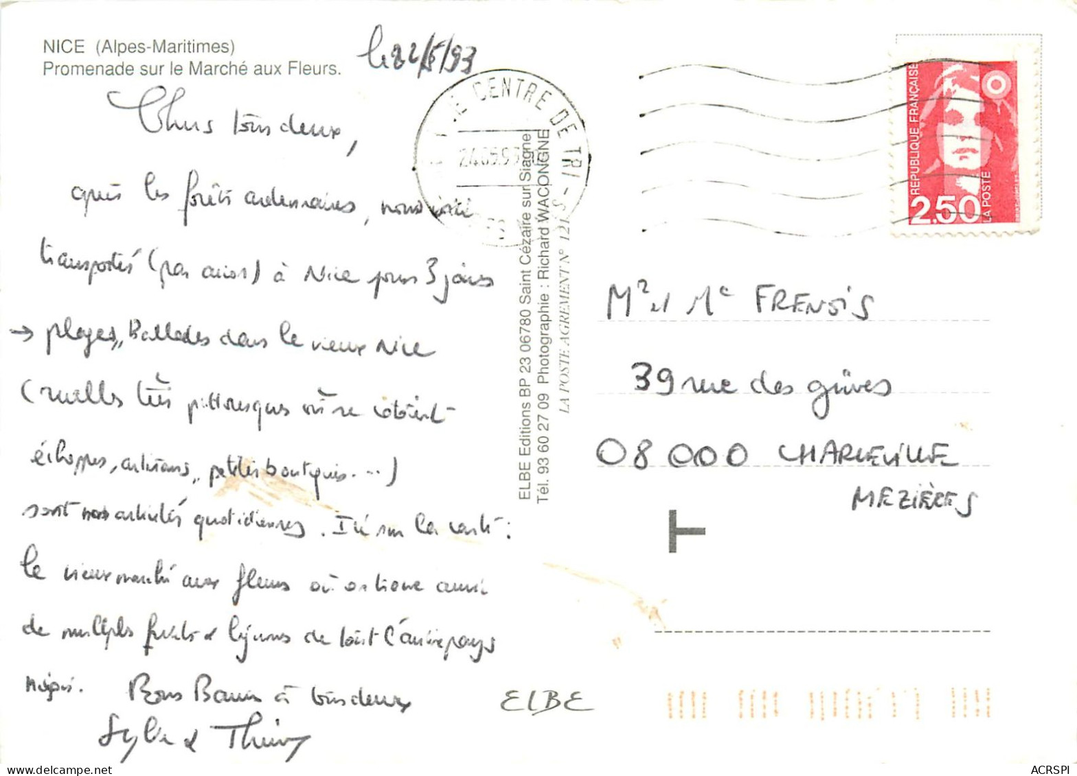 NICE MARCHE AUX FLEURS (scan Recto-verso) KEVREN0377 - Markten, Feesten