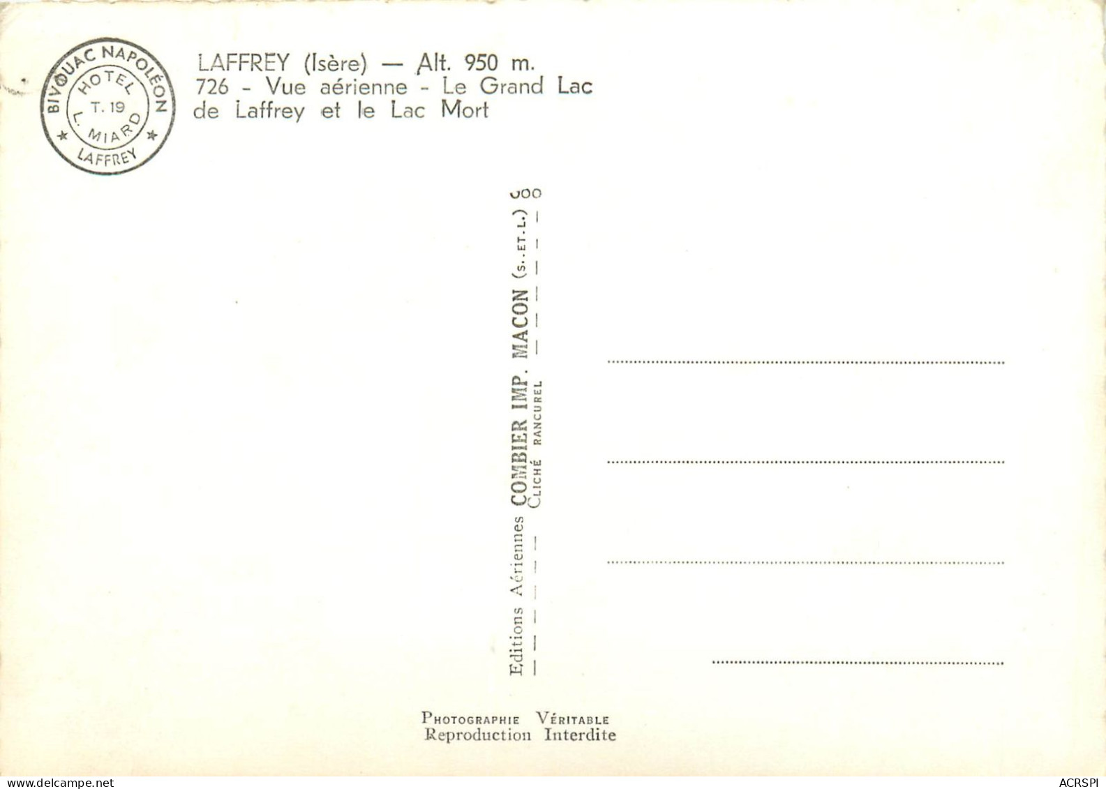 LAFFREY ISERE VUE AERIENNE GRAND LAC   (scan Recto-verso) KEVREN0399 - Laffrey