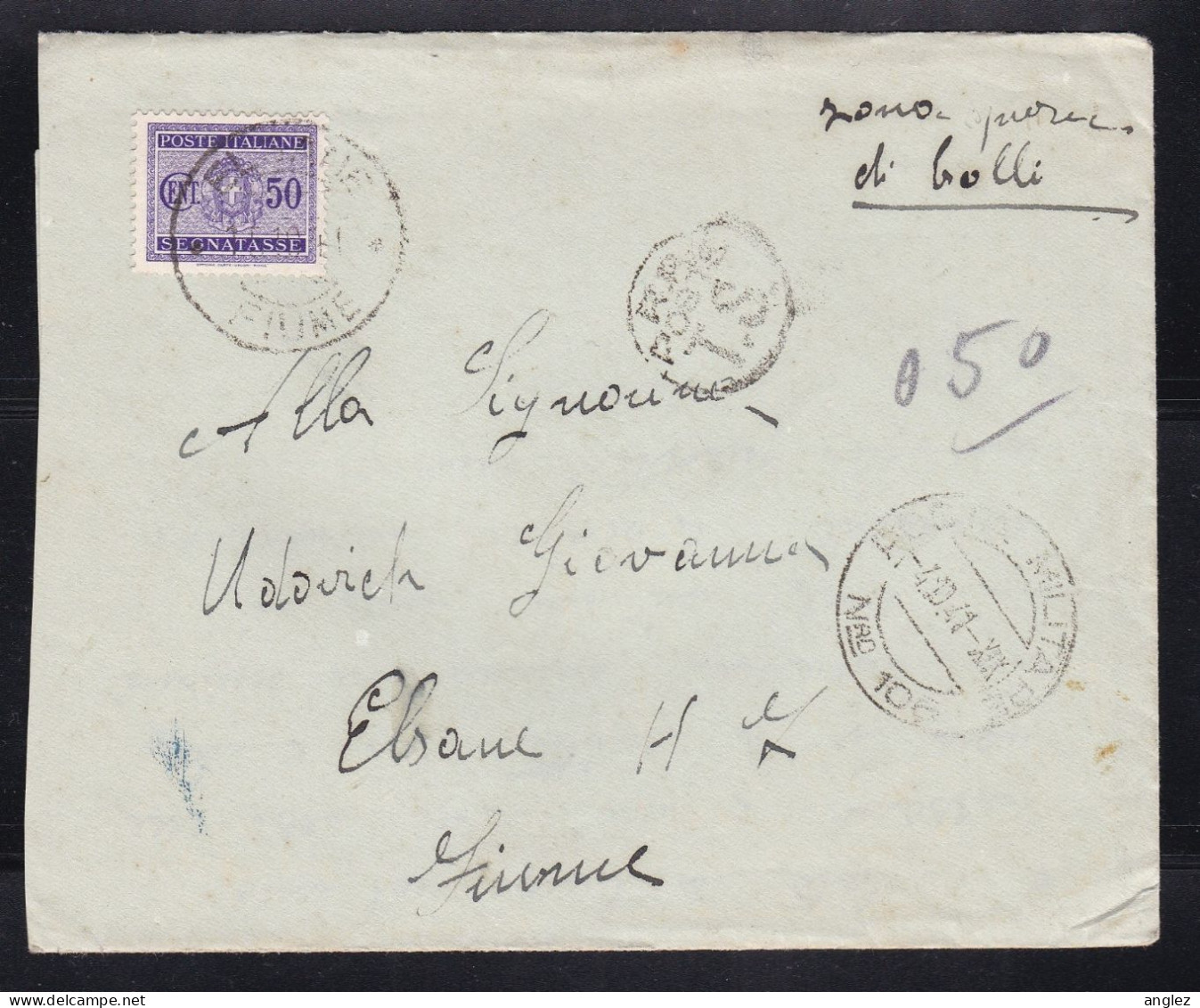 Italy - 1941 Cover PM 106 To Fiume With Postage Due / Segnatasse Stamp - Strafport