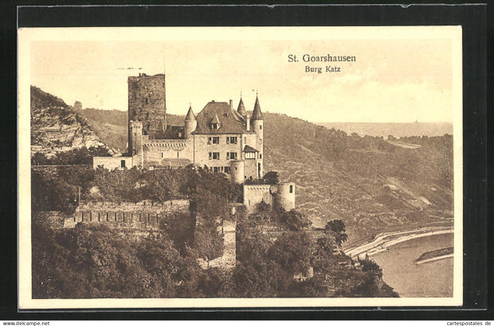 AK St. Goarshausen, Partie An Der Burg Katz  - St. Goar