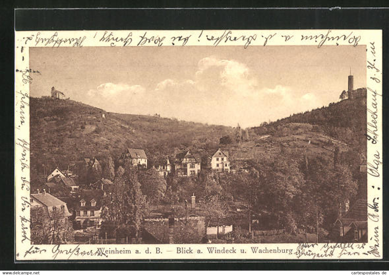 AK Weinheim A.d.B., Blick A. Windeck Und Wachenburg  - Weinheim