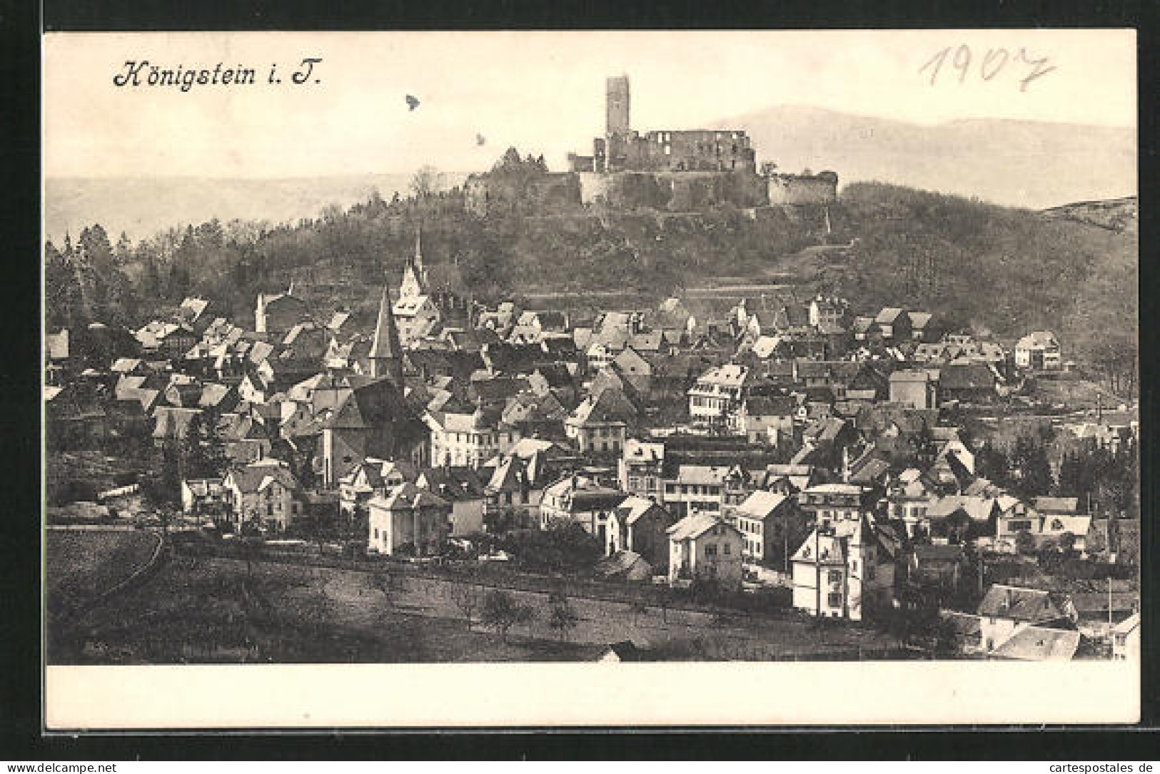 AK Königstein I. T., Generalansicht Mit Blick Zur Burg  - Königstein