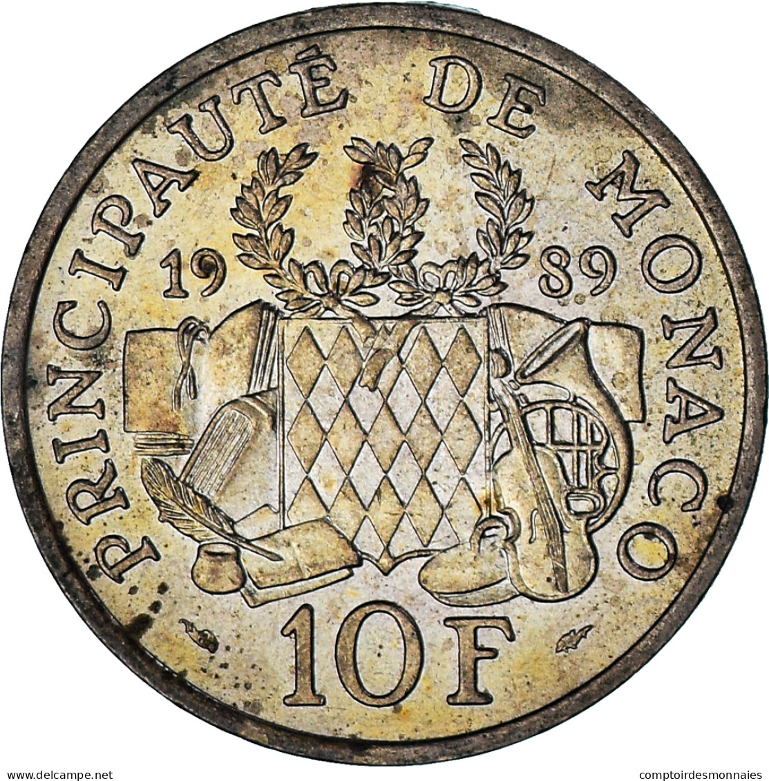 Monaco, Rainier III, 10 Francs, 1989, TTB, Nickel-Aluminum-Bronze, Gadoury:MC - 1960-2001 Neue Francs