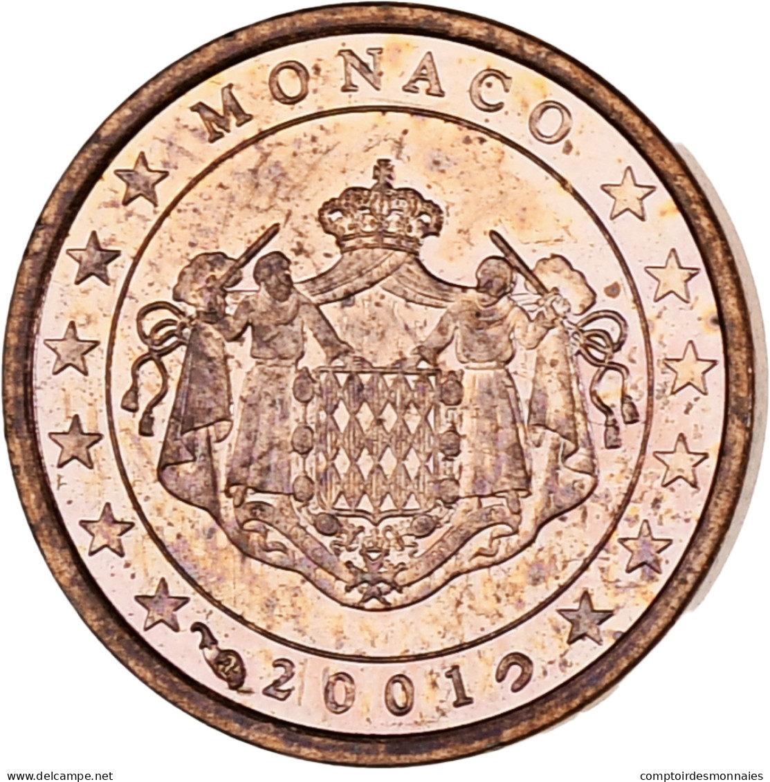 Monaco, Rainier III, Euro Cent, 2001, Paris, SPL, Cuivre Plaqué Acier - Monaco