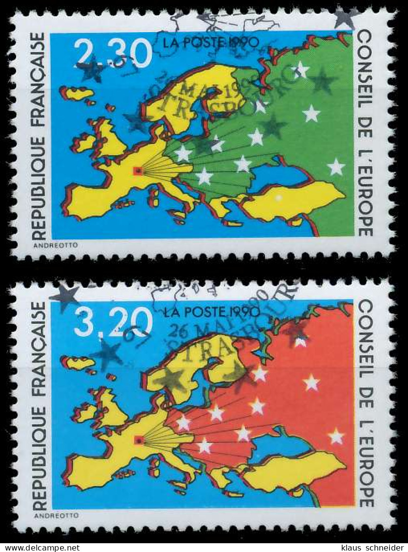FRANKREICH DIENST EUROPARAT Nr 47-48 Gestempelt S254C5E - Afgestempeld