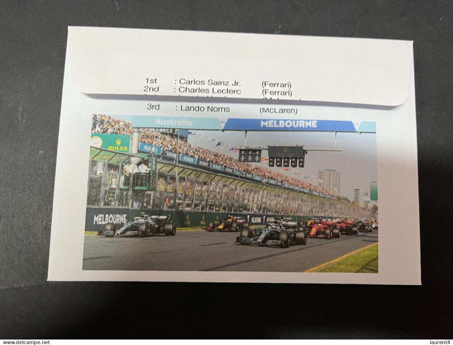 10-4-2024 (1 Z 32) Formula One - 2024 Australia Grand Prix - Winner Carlos Sainz Jr (25 March 2024) OZ Stamp - Cars