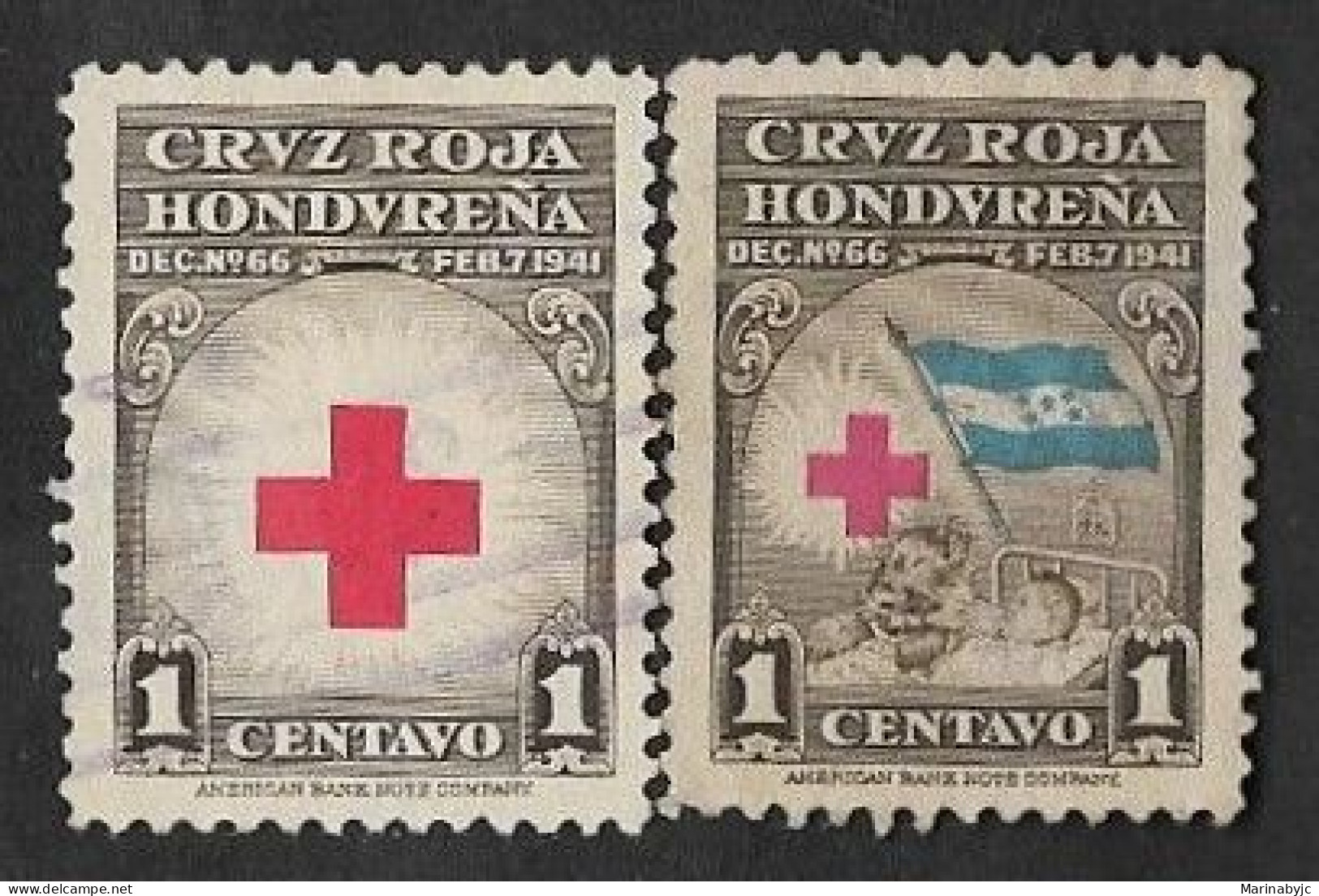 SD)1950 HONDURAS CENTENARY OF THE RED CROSS, 2 STAMPS MINT AND USED - Honduras