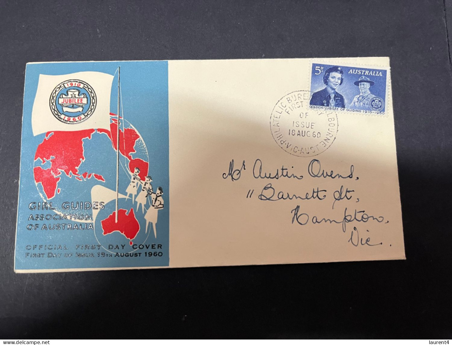 10-4-2024 (1 Z 32) FDC - 1960 - The Girl Guides 50th Anniversary FDC Special Cover - Papua New Guinea