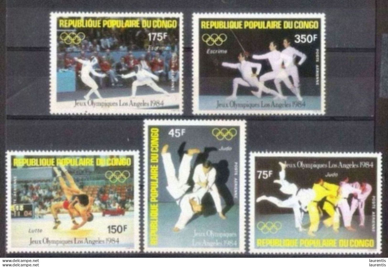422  Judo - Fencing - Wrestling - Rep. Pop. Congo Yv PA 320-24 MNH - 2,50 (10) - Judo
