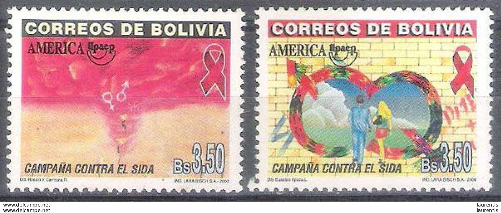 7067  SIDA - UPAEP - Bolivia Yv 1061-62 - MNH - 1,75 (8) - Malattie
