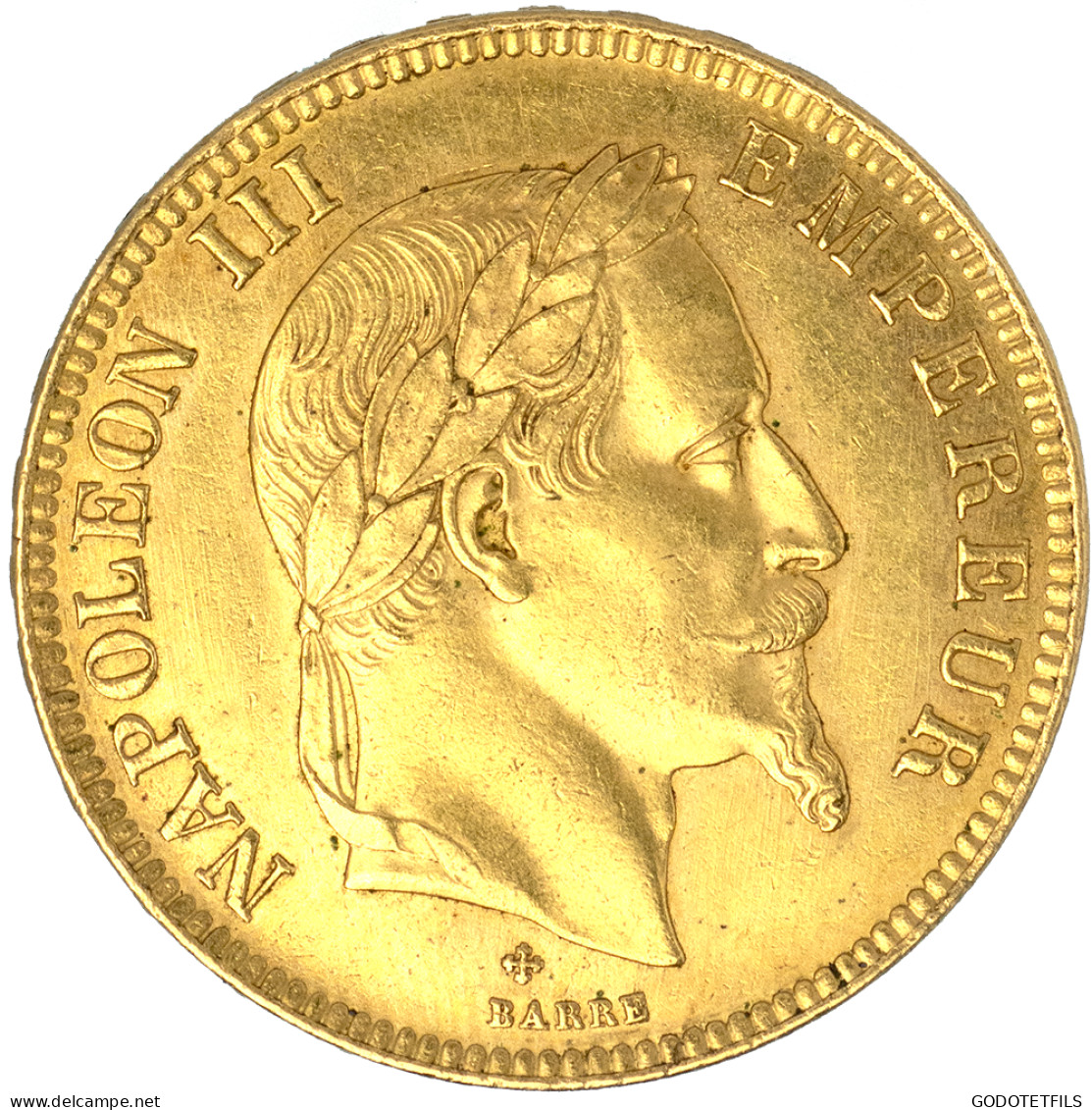 Second-Empire-100 Francs Napoléon III Tête Laurée 1869 Strasbourg - 100 Francs (oro)