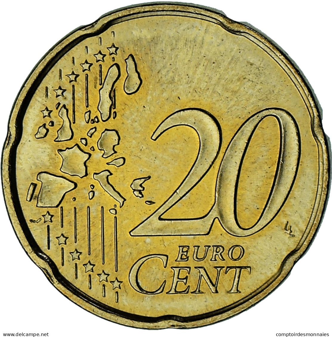 Monaco, Rainier III, 20 Euro Cent, 2002, Paris, SUP, Laiton, Gadoury:MC176 - Mónaco