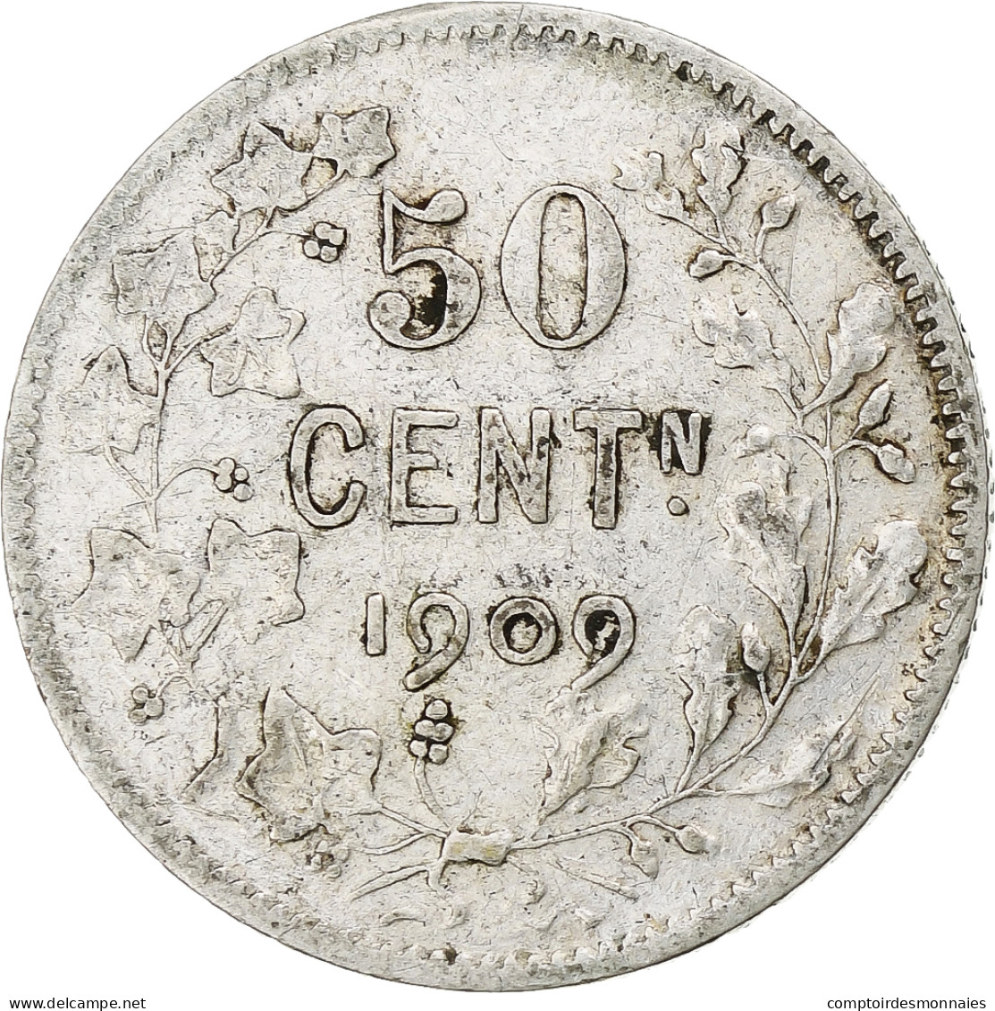 Belgique, 50 Centimes, 1909, TB, Argent, KM:61.1 - 50 Cents
