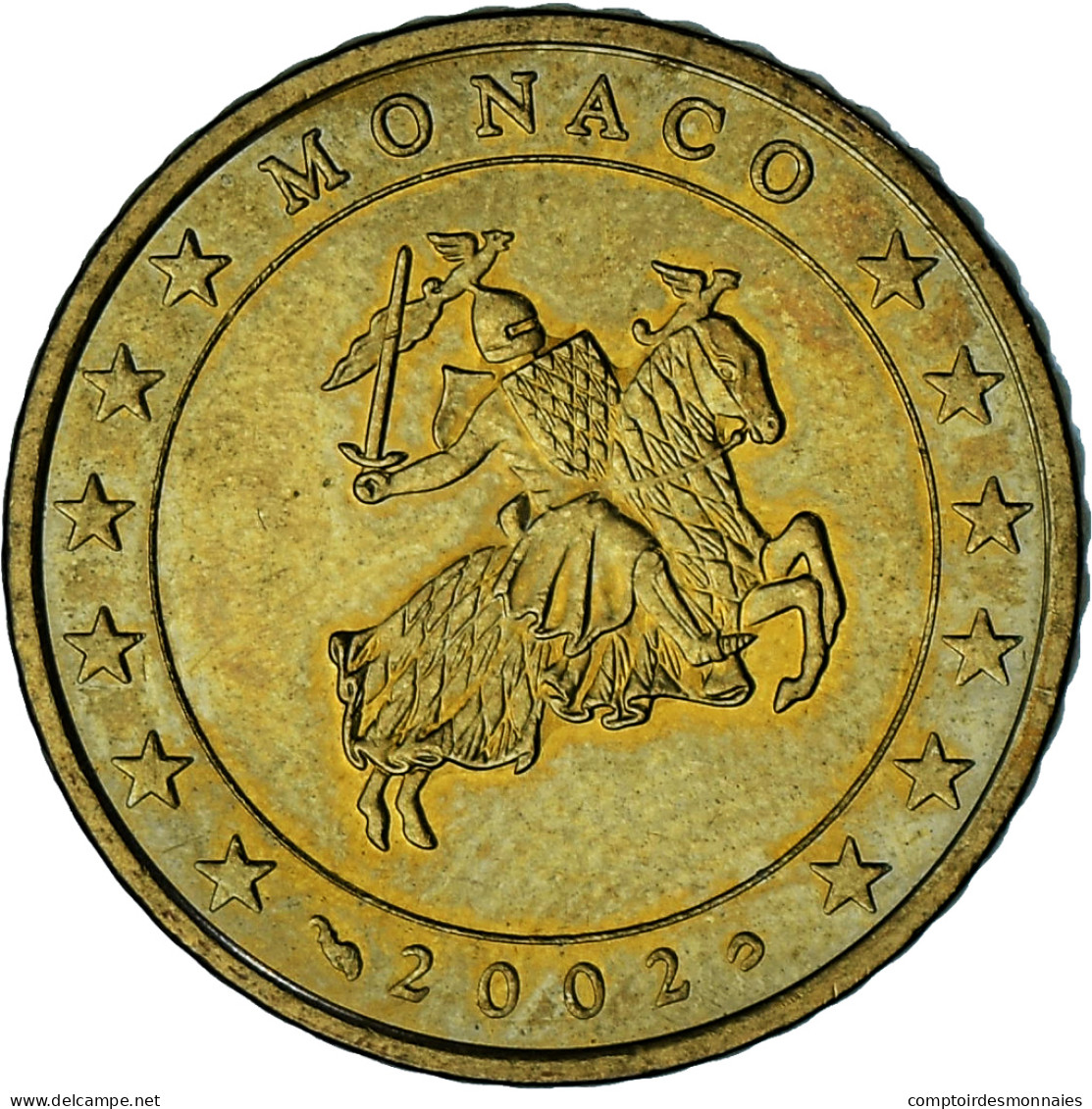 Monaco, Rainier III, 50 Euro Cent, 2002, Paris, SUP, Laiton, Gadoury:MC177 - Mónaco