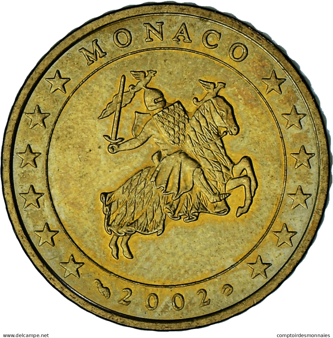 Monaco, Rainier III, 50 Euro Cent, 2002, Paris, SUP, Laiton, Gadoury:MC177 - Monaco