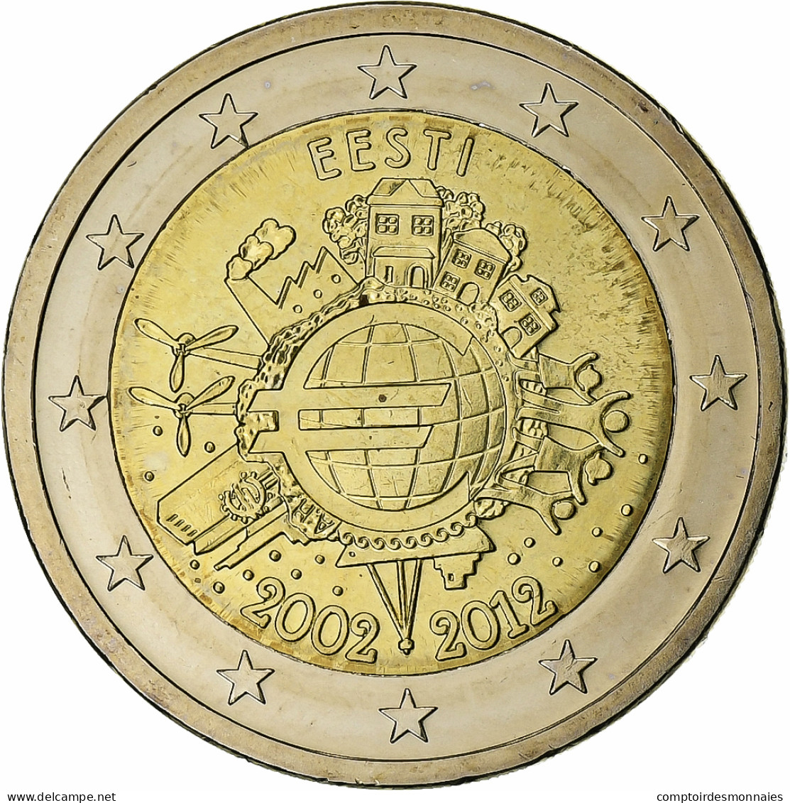 Estonie, 2 Euro, €uro 2002-2012, 2012, SPL+, Bimétallique - Estonia