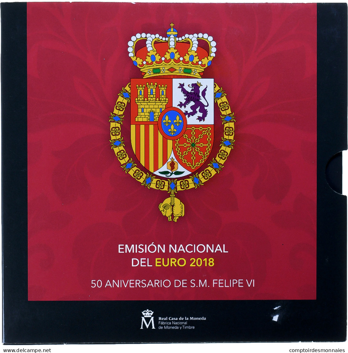 Espagne, Coffret 1c. à 2€, Felipe VI 50th Anniversary, 2018, Madrid, BU, FDC - Espagne