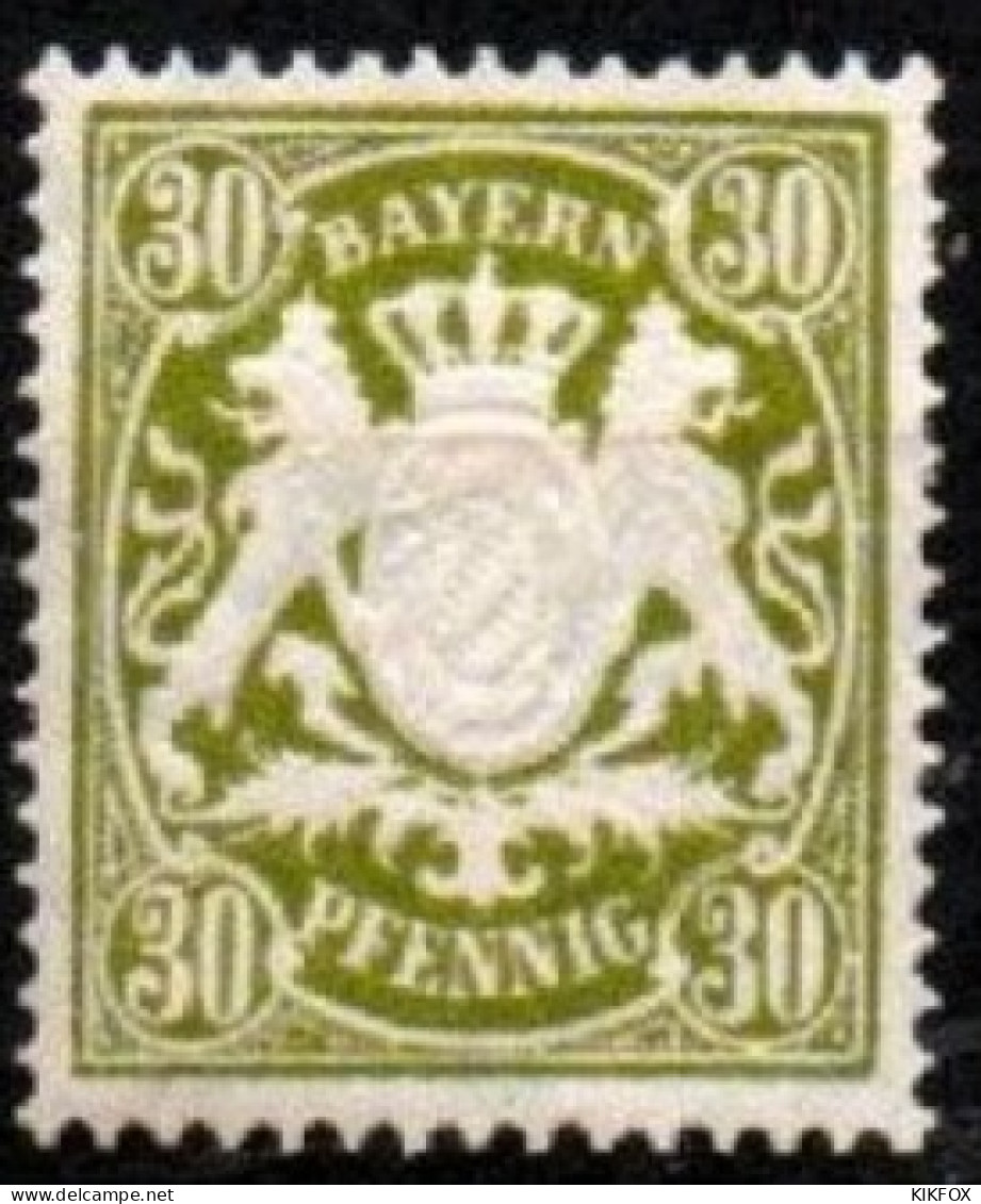 BAYERN, ALTDEUTSCHLAND ,1888- 1900, MI 66, STAATSWAPPEN AUF ORNAMENT, POSTFRISCH, NEUF, - Neufs