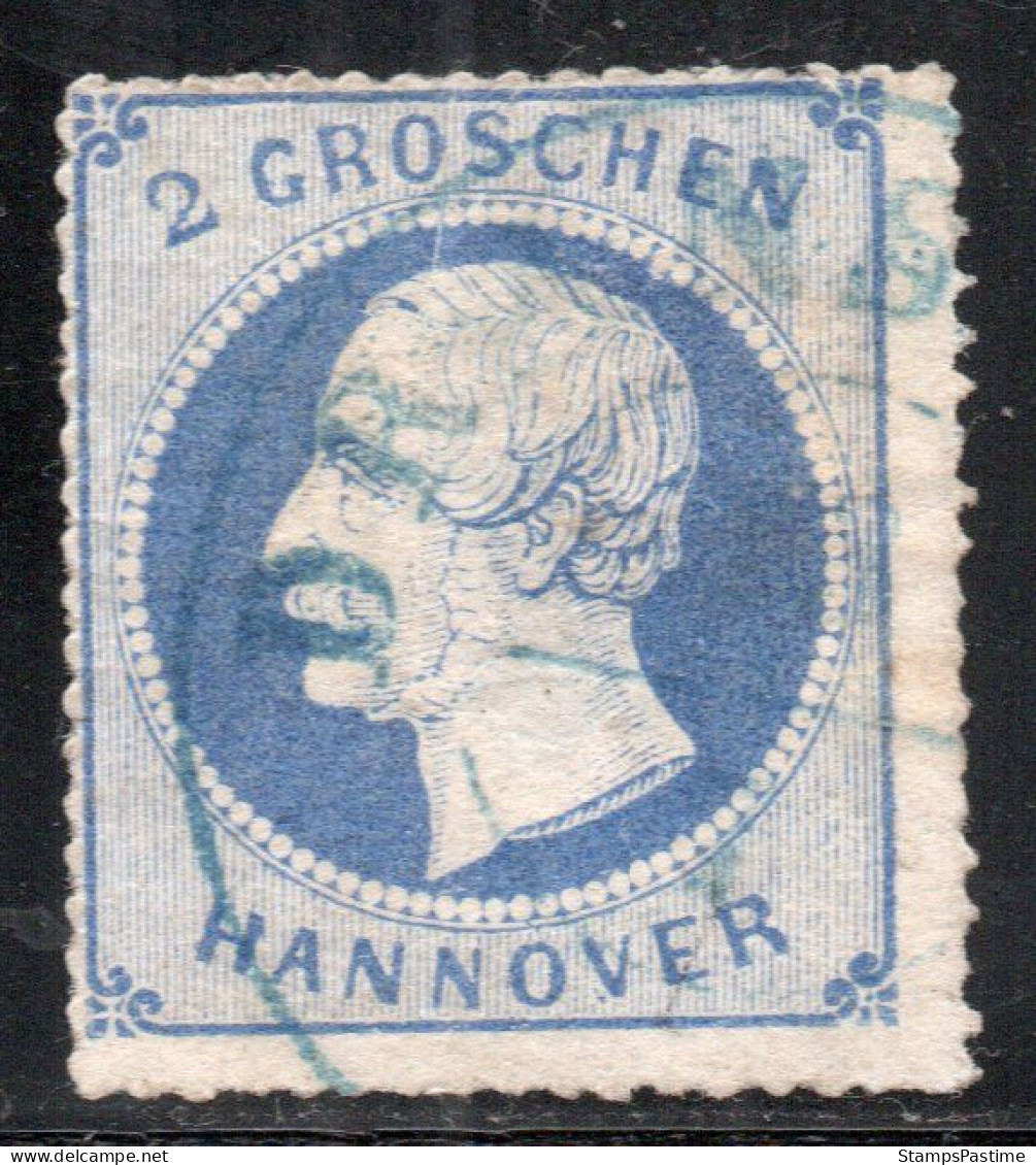 HANOVRE - HANNOVER (ALEMANIA) Sello Usado X 2 Groschen REY GEORGE V Año 1864 – Valorizado En Catálogo € 75,00 - Hanover