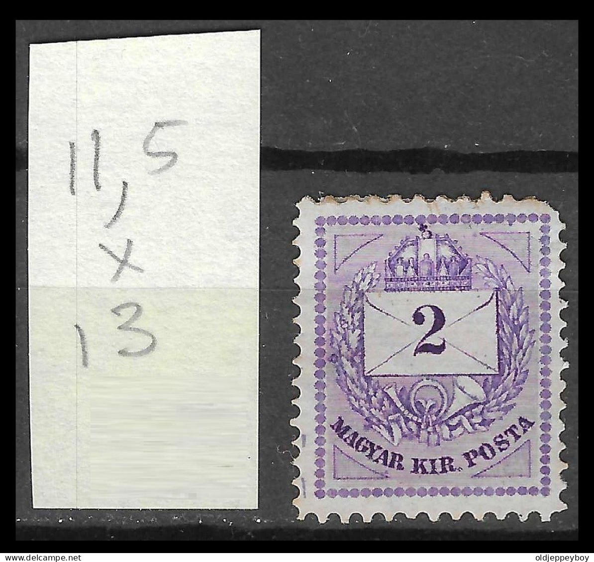 HONGRIE - HUNGARY - UNGARN / 1881 Typo. Perf. 11 1/2 X 13 WMK 132 /  2 Kr Violet Cat Value Above +300€ Scott 18f - Unused Stamps