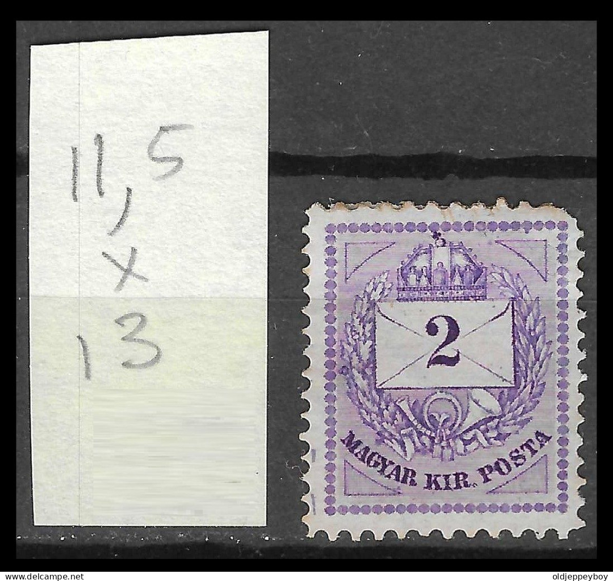 HONGRIE - HUNGARY - UNGARN / 1881 Typo. Perf. 11 1/2 X 13 WMK 132 /  2 Kr Violet Cat Value Above +300€ Scott 18f - Ongebruikt