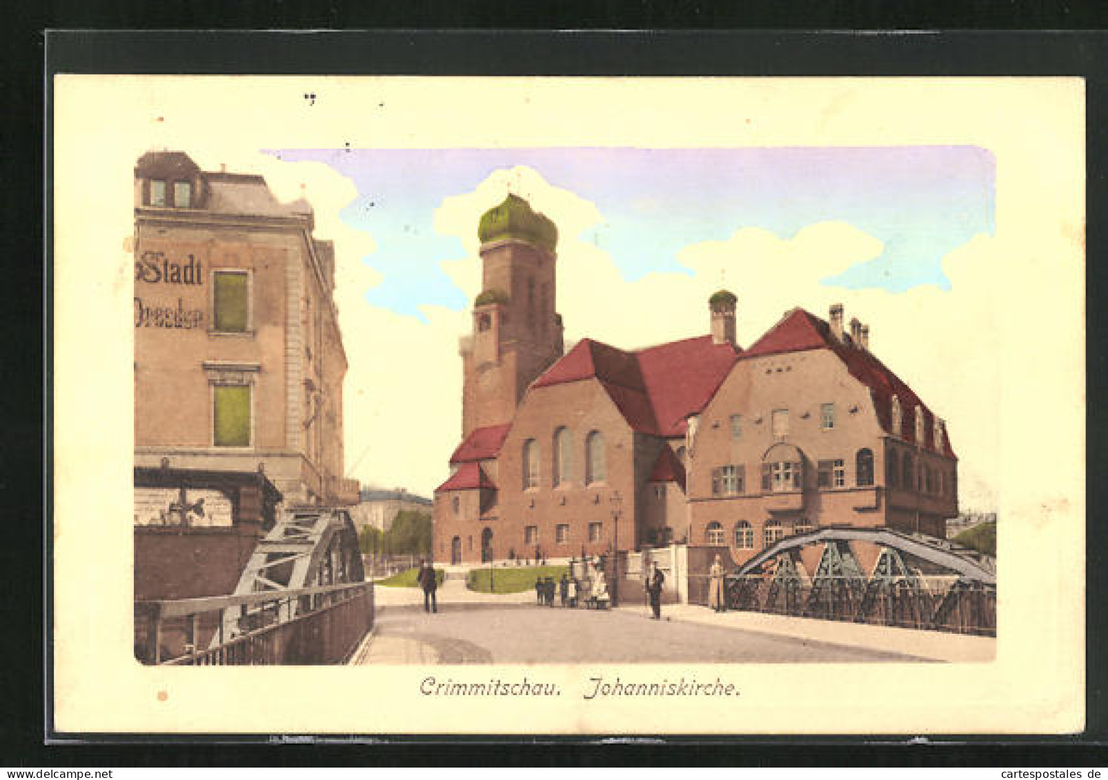 AK Crimmitschau, Johanniskirche Und Brücke  - Crimmitschau