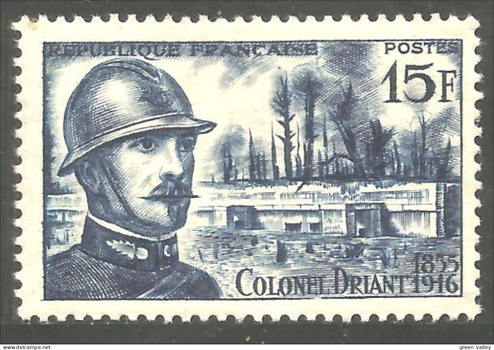 340 France Yv 1052 Colonel Driant 1916 Guerre War WWI MNH ** Neuf SC (1052-1c) - Prima Guerra Mondiale