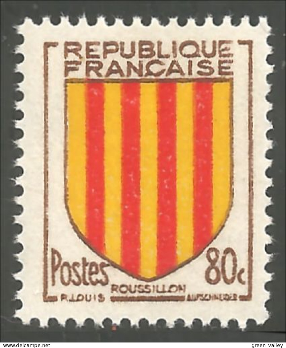 340 France Yv 1046 Armoiries 1955 Coat Arms Roussillon MNH ** Neuf SC (1046-1b) - Stamps