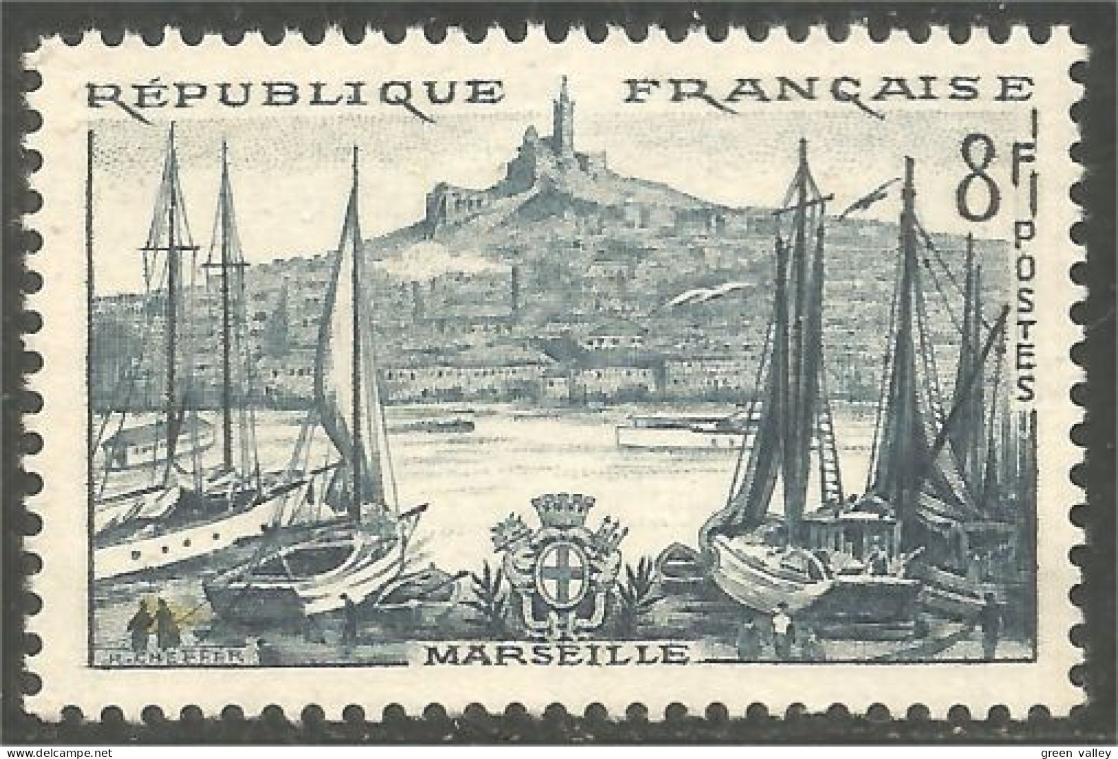 340 France Yv 1037 Marseille Ecusson Balson Armoiries Cuat Arms MNH ** Neuf SC (1037-1e) - Timbres