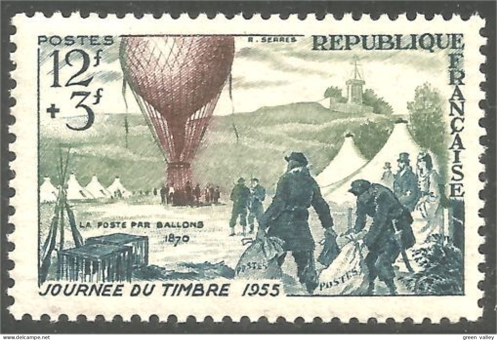 340 France Yv 1018 Poste Par Ballon 1870 MNH ** Neuf SC (1018-1b) - Fesselballons