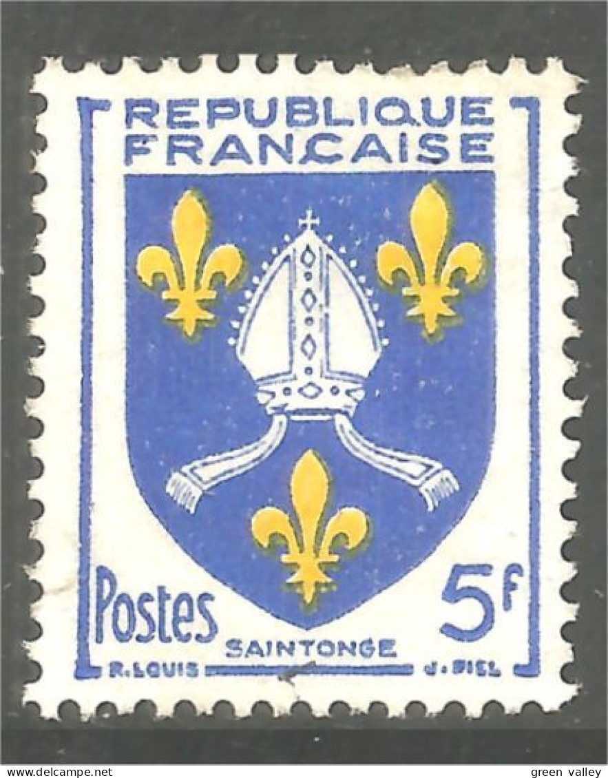 340 France Yv 1005 Armoiries 1954 Coat Arms Saintonge Mitre Pape Pope Miter MNH ** Neuf SC (1005-1c) - Papes